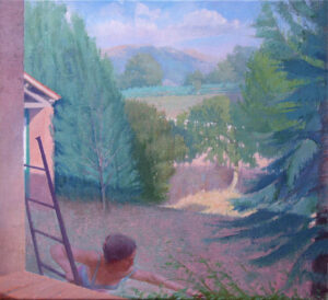 Pruning, oil on canvas